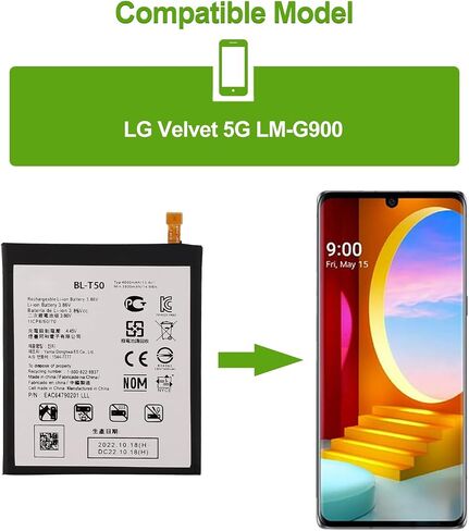 Replacement Battery BL-T50 Compatible with LG Velvet 5G LM-G900 with Tools in Saudi Arabia