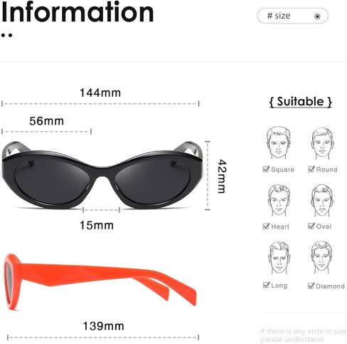 kimorn Oval Sunglasses Womens Men Cat eye Trendy Retro Sun Glasses K1570 in Saudi Arabia