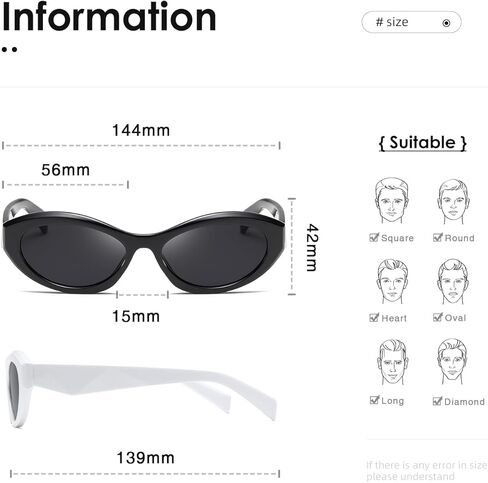 kimorn Oval Sunglasses Womens Men Cat eye Trendy Retro Sun Glasses K1570 in Kuwait