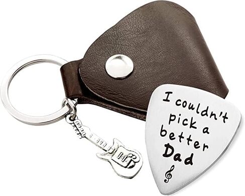 I Couldn't Pick A Better Dad Stainless Steel Guitar Pick Jewelry Gift for Father Dad Musician Guitar Player Birthday Father's Day Thanksgiving Day Christmas Gift in Saudi Arabia