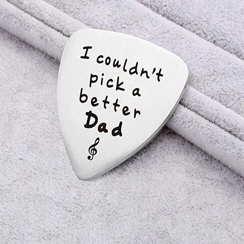 I Couldn't Pick A Better Dad Stainless Steel Guitar Pick Jewelry Gift for Father Dad Musician Guitar Player Birthday Father's Day Thanksgiving Day Christmas Gift in Saudi Arabia