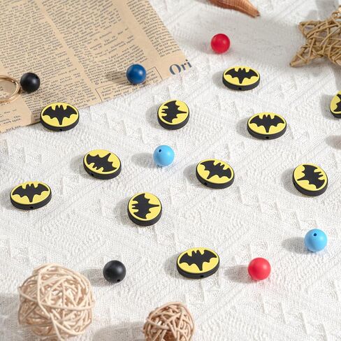20Pcs Superhero Silicone Focal Beads for Pens Characters,Mixed Color Silicone Beads for Keychain Making Kit,Anime Cartoon Loose Beads for Jewelry Bracelet Necklace Making Handmade Crafts (Signal) in Saudi Arabia