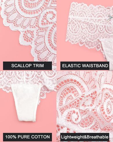 Women's Underwear Lace Sexy Breathable Panties Scallop Trim Underwear in Saudi Arabia