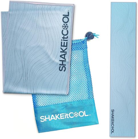 Cooling Towel – Be Cool in Style - Heat Relief, Soft, Lightweight, Sun Protection, Easy Clean - Perfect for Biking, Hiking, Running, Yoga, Golf, Gym, Baseball, Gardening - Blue Wave in Saudi Arabia