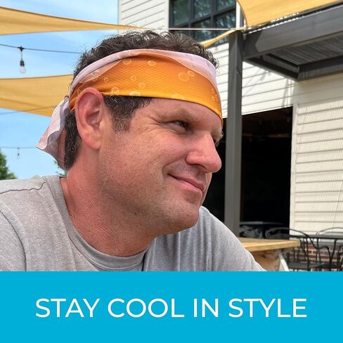Cooling Towel – Be Cool in Style - Heat Relief, Soft, Lightweight, Sun Protection, Easy Clean - Perfect for Biking, Hiking, Running, Yoga, Golf, Gym, Baseball, Gardening - Blue Wave in Saudi Arabia