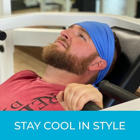 Cooling Towel – Be Cool in Style - Heat Relief, Soft, Lightweight, Sun Protection, Easy Clean - Perfect for Biking, Hiking, Running, Yoga, Golf, Gym, Baseball, Gardening - Blue Wave in Saudi Arabia