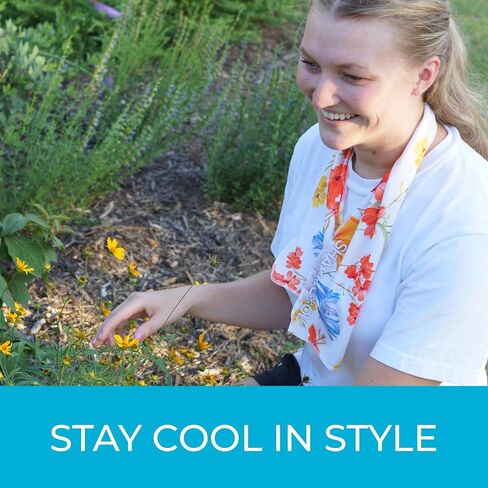 Cooling Towel – Be Cool in Style - Heat Relief, Soft, Lightweight, Sun Protection, Easy Clean - Perfect for Biking, Hiking, Running, Yoga, Golf, Gym, Baseball, Gardening - Blue Wave in Saudi Arabia