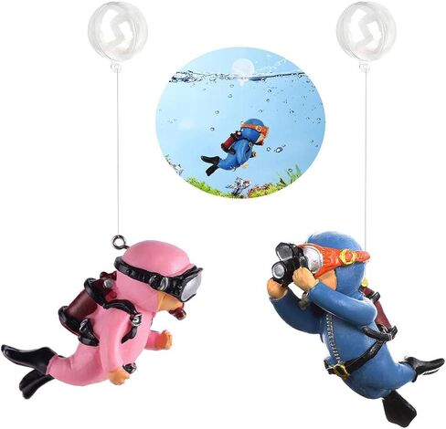 5Pcs Floating Fish Tank Decorations, Cute Little Diver Aquarium Decoration Fish Tank Aquarium Diver Ornament Accessories in Saudi Arabia