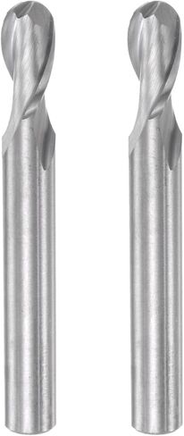 2pcs Ball Nose End Mill 6mm Diameter 12mm Cutting Length 6mm Shank High Speed Steel 2 Flutes Spiral Upcut CNC Router Bits in Saudi Arabia