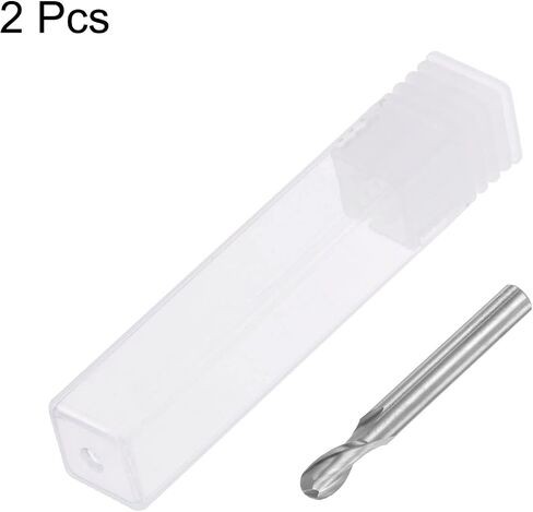 2pcs Ball Nose End Mill 6mm Diameter 12mm Cutting Length 6mm Shank High Speed Steel 2 Flutes Spiral Upcut CNC Router Bits in Saudi Arabia
