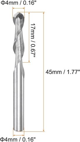 2pcs Ball Nose End Mill 6mm Diameter 12mm Cutting Length 6mm Shank High Speed Steel 2 Flutes Spiral Upcut CNC Router Bits in Saudi Arabia
