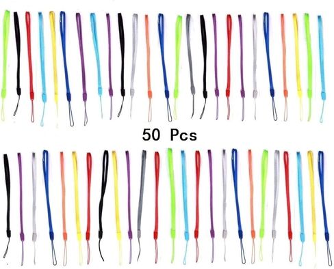 حزمة King's Deal 100 قطعة (10 ألوان × 10) 7 بوصة من حزام المعصم الملون للكاميرا والهاتف الخلوي Ipod Mp3 Mp4 USB Flash Drive - متنوعة (ألوان عشوائية) in Kuwait