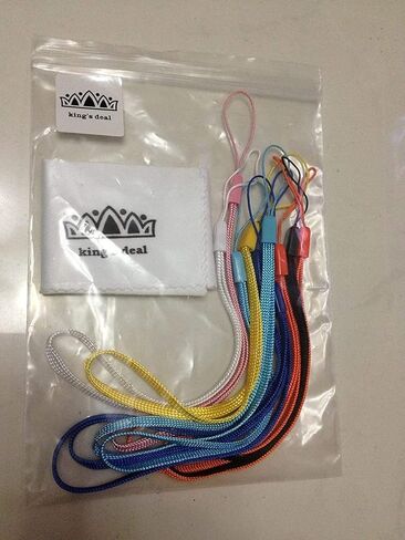 حزمة King's Deal 100 قطعة (10 ألوان × 10) 7 بوصة من حزام المعصم الملون للكاميرا والهاتف الخلوي Ipod Mp3 Mp4 USB Flash Drive - متنوعة (ألوان عشوائية) in Kuwait