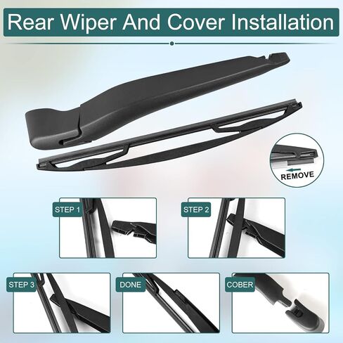 Rear Wiper Arm Blade Set - Replacement for Buick Enclave 2008-2017 - Back Windshield Wiper Accessories, OEM 15280813, 25820122, 2580774, Blade:12" in Saudi Arabia