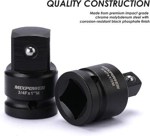MIXPOWER 1-Inch Drive (F) to 3/4-Inch (M) Impact Socket Adapter and Reducer, Chrome Molybdenum Steel, Ball Detent, Tapered Square End… in Saudi Arabia