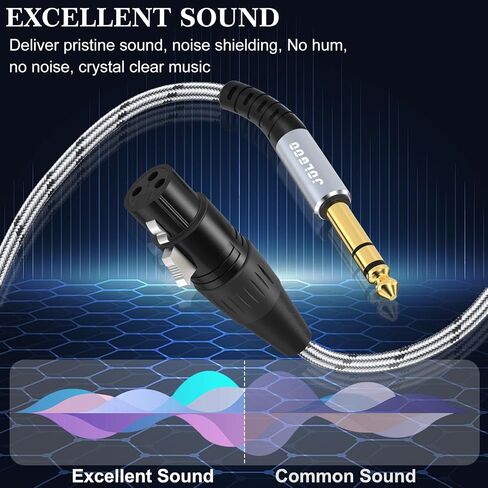 XLR to 1/4 TRS Stereo Adapter, 6.35mm Dual Channel, 3-pin XLR Female, Balanced Microphone Audio Converter Cable 2 Pack (6in) in Saudi Arabia