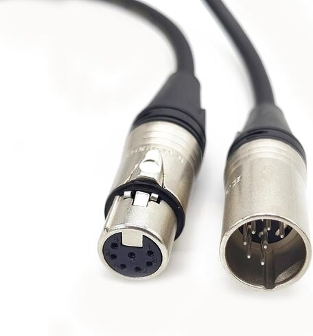 7 Pin XLR Connector Cable, XLR Microphone Cable Balanced Male to Female Connections for Microphone and Audio Interface, Straight Female to Male XLR Plug Cable（5Meter） in Kuwait