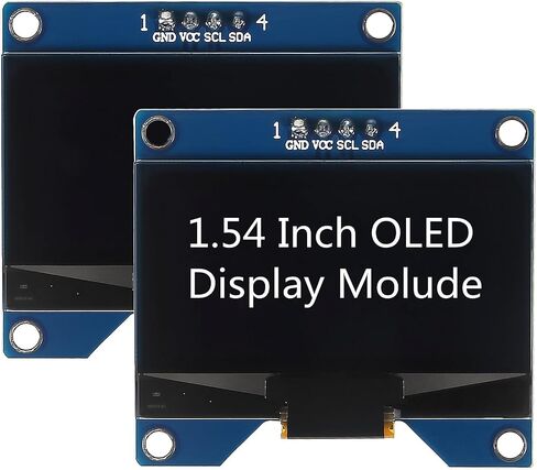 2pcs 1.54 Inch OLED I2C IIC Display Module, 128x64 Pixel SSD1309 Driver Self-Luminous OLED Screen Board for Arduino Raspberry Pi, Come with Storage Box (Blue) in Saudi Arabia