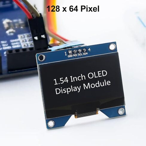 2pcs 1.54 Inch OLED I2C IIC Display Module, 128x64 Pixel SSD1309 Driver Self-Luminous OLED Screen Board for Arduino Raspberry Pi, Come with Storage Box (Blue) in Saudi Arabia