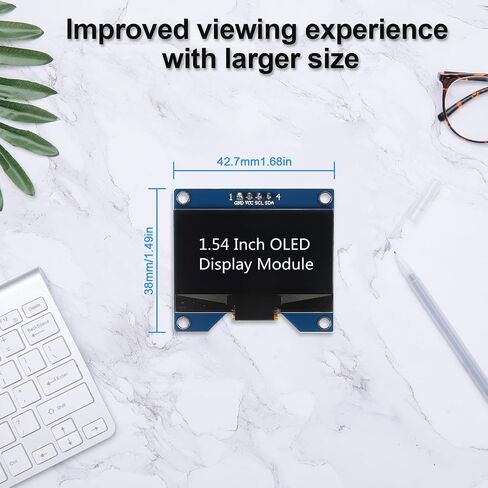 2pcs 1.54 Inch OLED I2C IIC Display Module, 128x64 Pixel SSD1309 Driver Self-Luminous OLED Screen Board for Arduino Raspberry Pi, Come with Storage Box (Blue) in Saudi Arabia
