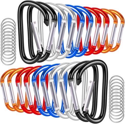 20 Pack 3" Aluminum Carabiner Clip, Large D Ring Carabiners Keychain Clip Spring Snap Hooks, Carabiner for Keys, Dog Leash, Outdoor Camping Hiking Accessories in Saudi Arabia