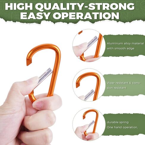 20 Pack 3" Aluminum Carabiner Clip, Large D Ring Carabiners Keychain Clip Spring Snap Hooks, Carabiner for Keys, Dog Leash, Outdoor Camping Hiking Accessories in Saudi Arabia