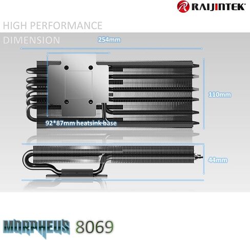 RAIJINTEK Morpheus 8069، مبرد GPU VGA (TDP 400W)، متوافق مع NVIDIA 3090 وAMD 6900، يدعم مراوح 120 مم * 2 (0R10B00223) in Kuwait