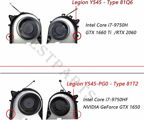 Bestparts Fan Replacement for Legion Y545 - Original CPU+GPU Cooling Fan Replacement for Lenovo Legion Y545 (Type: 81Q6) P/N: 5H40S19931 (Not for Legion Y545-PG0) in Saudi Arabia