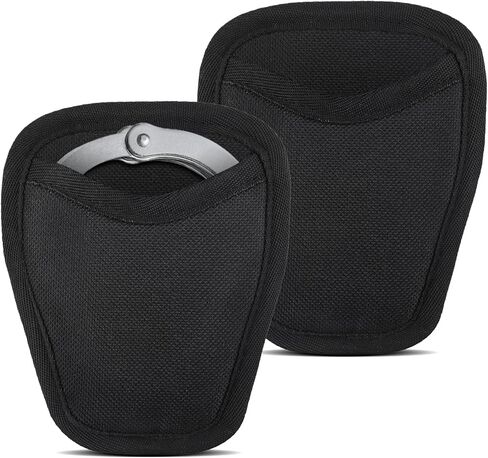 2pcs Handcuff Case Open Top, Handcuff Holster/Holder Nylon Handcuff Pouch for Belt Law Enforcement Security Officer Cuff Case for Duty Belt Reliable Fits for Standard Chain/Hinge Handcuffs in Saudi Arabia
