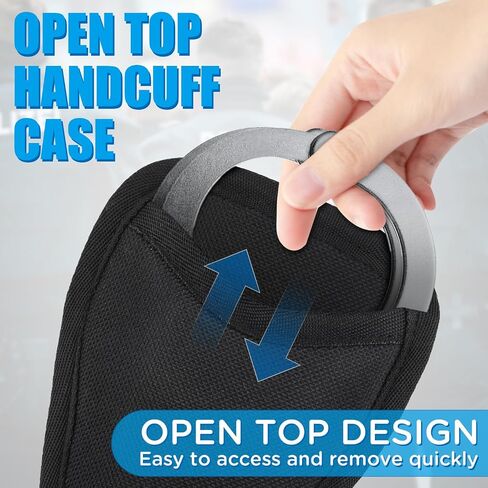 2pcs Handcuff Case Open Top, Handcuff Holster/Holder Nylon Handcuff Pouch for Belt Law Enforcement Security Officer Cuff Case for Duty Belt Reliable Fits for Standard Chain/Hinge Handcuffs in Saudi Arabia