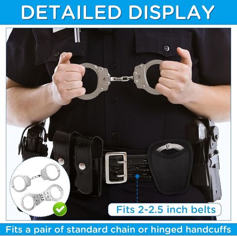 2pcs Handcuff Case Open Top, Handcuff Holster/Holder Nylon Handcuff Pouch for Belt Law Enforcement Security Officer Cuff Case for Duty Belt Reliable Fits for Standard Chain/Hinge Handcuffs in Saudi Arabia