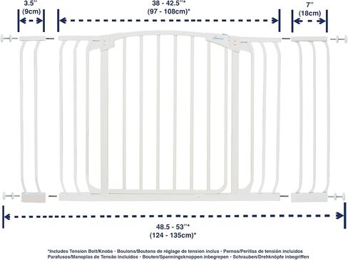 Dreambaby Liberty Extra-Wide Baby Safety Gate- with Smart Stay Open Feature - Fits Openings 39-42.5 inches Wide - White - Model L867 in Saudi Arabia