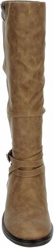 XAPPEAL Nadeen - Women's Zip up Low Heel Buckle Strap Riding Calf Boot in Saudi Arabia