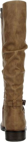XAPPEAL Nadeen - Women's Zip up Low Heel Buckle Strap Riding Calf Boot in Saudi Arabia