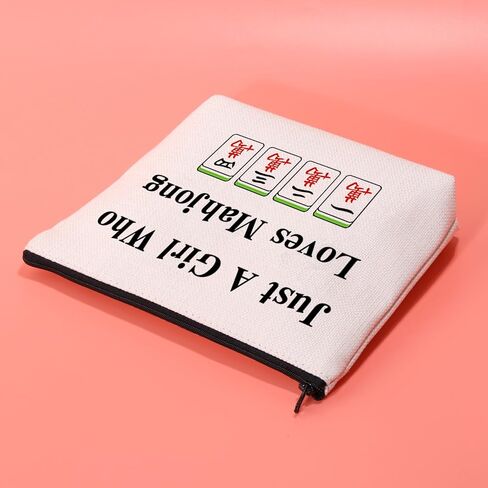 حقيبة ماكياج JXGZSO Lucky Mahjong Tiles Makeup من يحب حقيبة تخزين ألعاب لوحة Mahjong لمحبي Mahjong in Kuwait