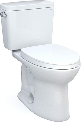Drake 2-Piece 1.6 GPF Single Flush Elongated ADA Comfort Height Toilet w/ 10in Rough-In in Cotton White, Seat Included in Saudi Arabia