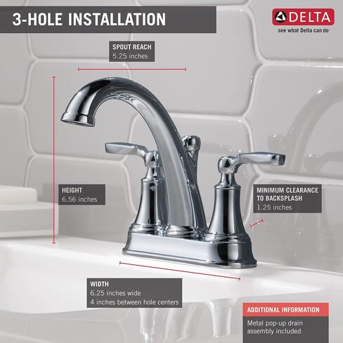 DELTA FAUCET 2532LF-BLMPU Woodhurst Bath Faucet, Matte Black in Saudi Arabia