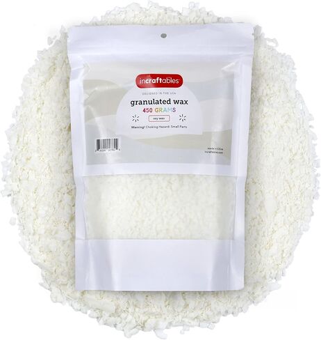 شمع الصويا من إنكراتابلز لصنع الشموع (450 جم). أفضل شمع الصويا لصنع الشموع. عبوة إعادة تعبئة شمع الشمع المحبب. رقائق الشمع لمجموعة صنع الشموع. لوازم صنع الشموع DIY للأطفال والكبار in Kuwait