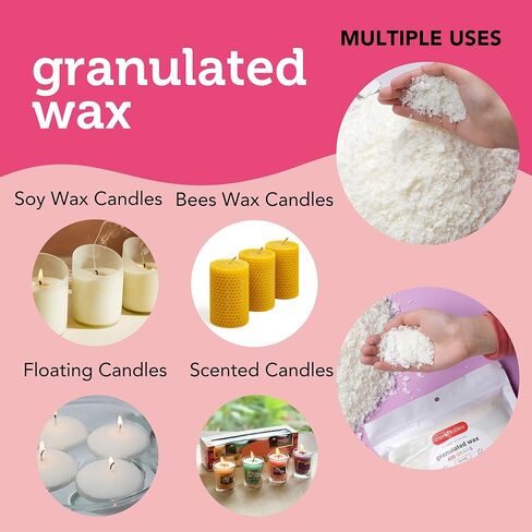 شمع الصويا من إنكراتابلز لصنع الشموع (450 جم). أفضل شمع الصويا لصنع الشموع. عبوة إعادة تعبئة شمع الشمع المحبب. رقائق الشمع لمجموعة صنع الشموع. لوازم صنع الشموع DIY للأطفال والكبار in Kuwait