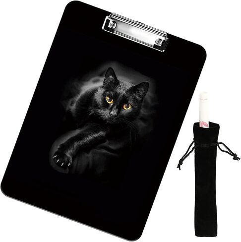 Fashion Clipboard, Durable Thin Clip, Standard A4 Letter Size, Full-Color Plastic Printed Clipboard Specially Designed for Classrooms and Offices, with Black Pen Bag, Leopard Print in Saudi Arabia