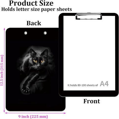 Fashion Clipboard, Durable Thin Clip, Standard A4 Letter Size, Full-Color Plastic Printed Clipboard Specially Designed for Classrooms and Offices, with Black Pen Bag, Leopard Print in Saudi Arabia