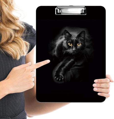 Fashion Clipboard, Durable Thin Clip, Standard A4 Letter Size, Full-Color Plastic Printed Clipboard Specially Designed for Classrooms and Offices, with Black Pen Bag, Leopard Print in Saudi Arabia