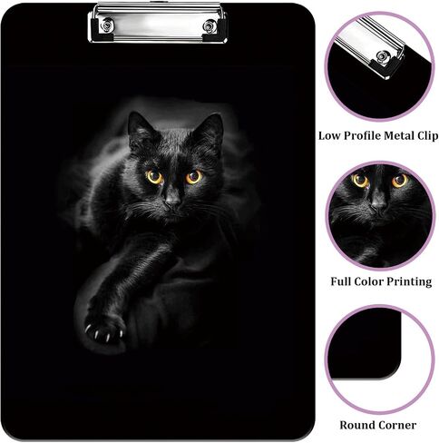 Fashion Clipboard, Durable Thin Clip, Standard A4 Letter Size, Full-Color Plastic Printed Clipboard Specially Designed for Classrooms and Offices, with Black Pen Bag, Leopard Print in Saudi Arabia