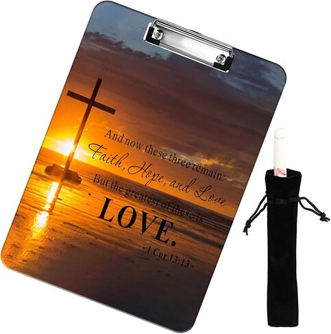 Fashion Clipboard, Durable Thin Clip, Standard A4 Letter Size, Full-Color Plastic Printed Clipboard Specially Designed for Classrooms and Offices, with Black Pen Bag, Leopard Print in Saudi Arabia