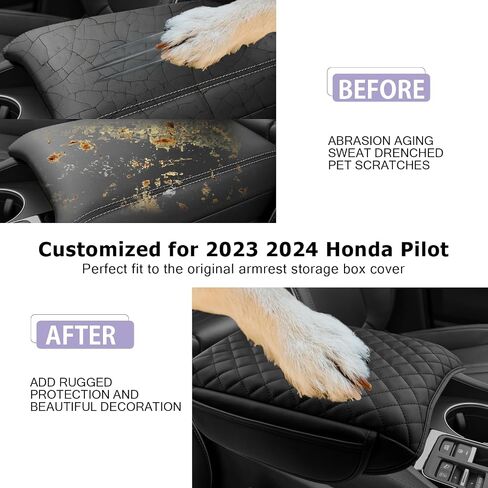 LUWU لعام 2023 2024 غطاء وحدة التحكم المركزية Honda Pilot 2023 وسادة غطاء مسند الذراع 2023 Honda Pilot Accessories وسادة وحدة التحكم المركزية 2023 Honda Pilot LX/Sport/Elite/EX-L غطاء وحدة التحكم من الجلد الناعم in Kuwait