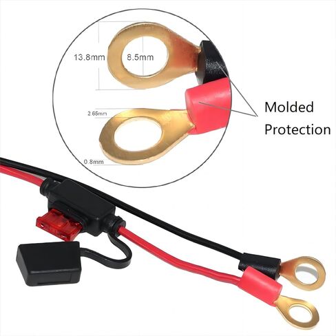 SAE to Ring Terminal Cable - O Ring Eyelet Terminal Harness Quick Connect/Disconnect Ring Terminal Assembly Extension Charge Cord 2FT 2 Pack in Saudi Arabia
