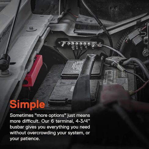 True Mods 12V 4" Ground/Power Distribution Terminal Block Battery Bus Bar Set [Max 300V AC/48V DC] Negative/Positive Insulated Busbar for Auto Marine Car Trailer RV Boat Motorcycle UTV ATV - Black/Red in Kuwait