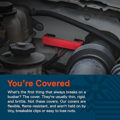 True Mods 12V 4" Ground/Power Distribution Terminal Block Battery Bus Bar Set [Max 300V AC/48V DC] Negative/Positive Insulated Busbar for Auto Marine Car Trailer RV Boat Motorcycle UTV ATV - Black/Red in Kuwait