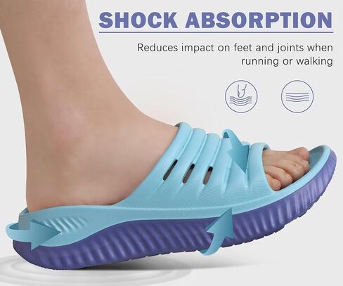 KuaiLu Womens Recovery Sandals With Comfortable Plantar Fasciitis Support,Ladies Orthotic Open Toe Sport Slides Thick Cushion Reduces Stress on Feet,Joints & Back Post-Exercise in Saudi Arabia