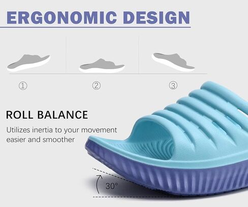 KuaiLu Womens Recovery Sandals With Comfortable Plantar Fasciitis Support,Ladies Orthotic Open Toe Sport Slides Thick Cushion Reduces Stress on Feet,Joints & Back Post-Exercise in Saudi Arabia